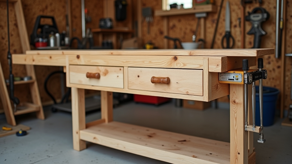 Building a fold-down garage workbench